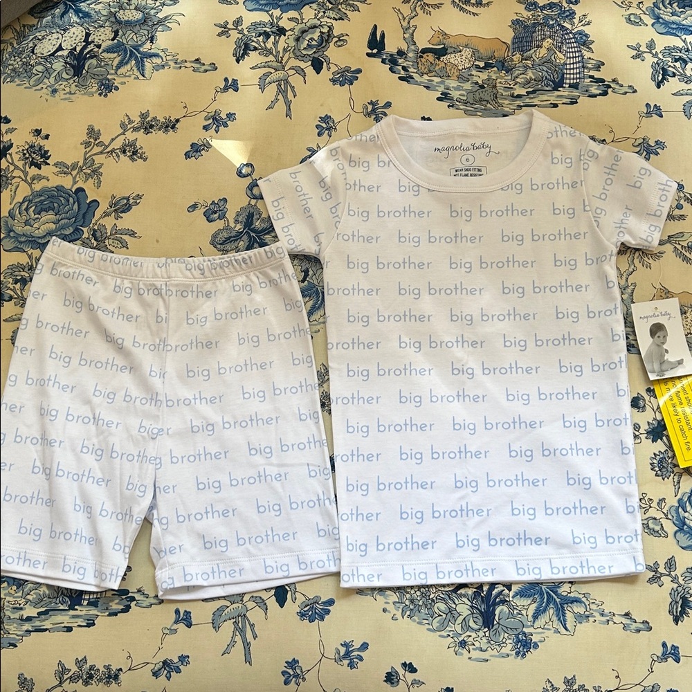 Big Brother Kids Pajama Set - White